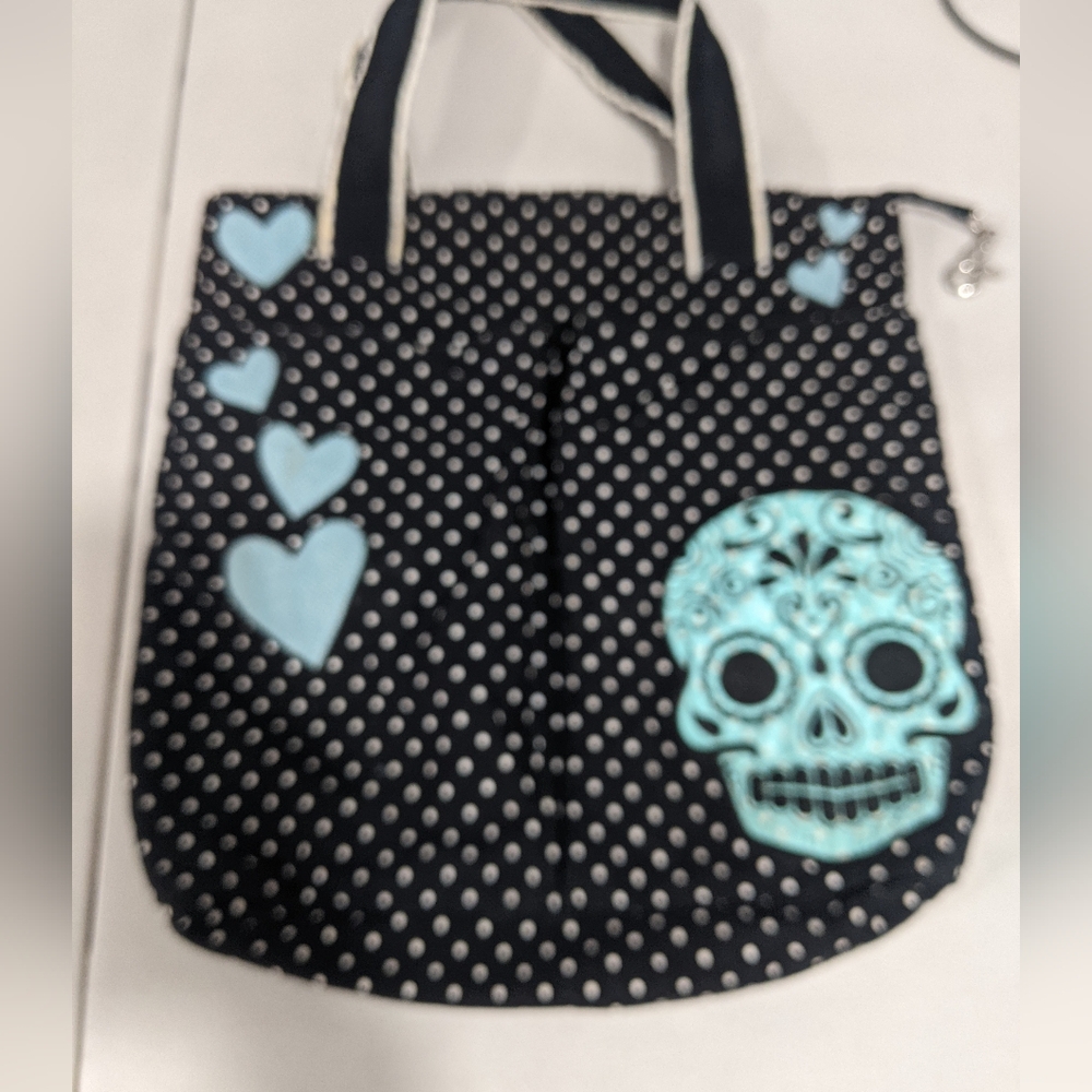 Vintage Retro Loungefly Sugar Skull Bag Tote Halloween Goth Emo